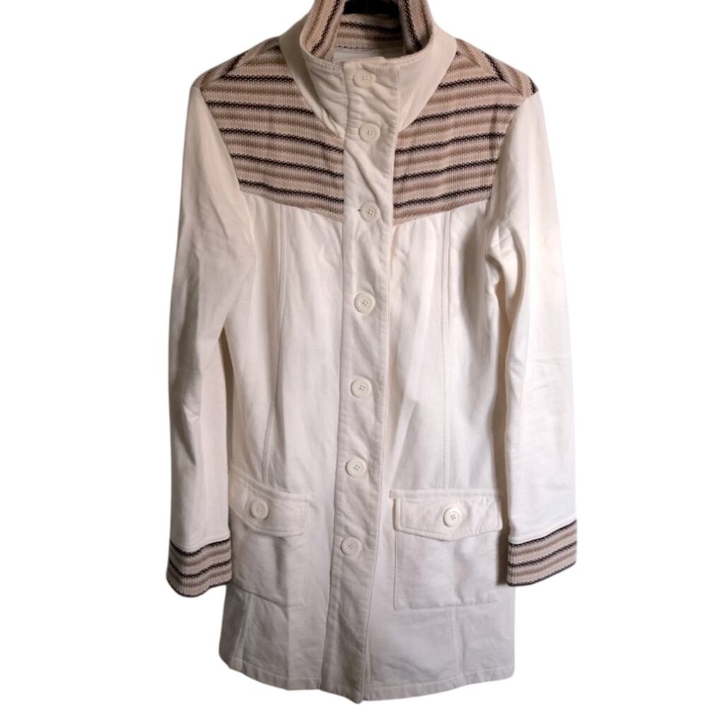 PrAna 100% cotton Rowen Knit Button Front Jacket Coat Medium - Picture 2 of 8
